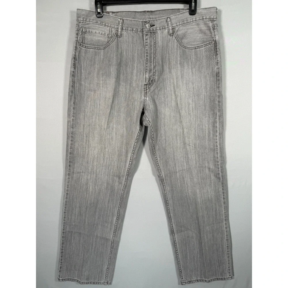 Levi's 505 Jeans Men Gray Denim Straight Rise 13